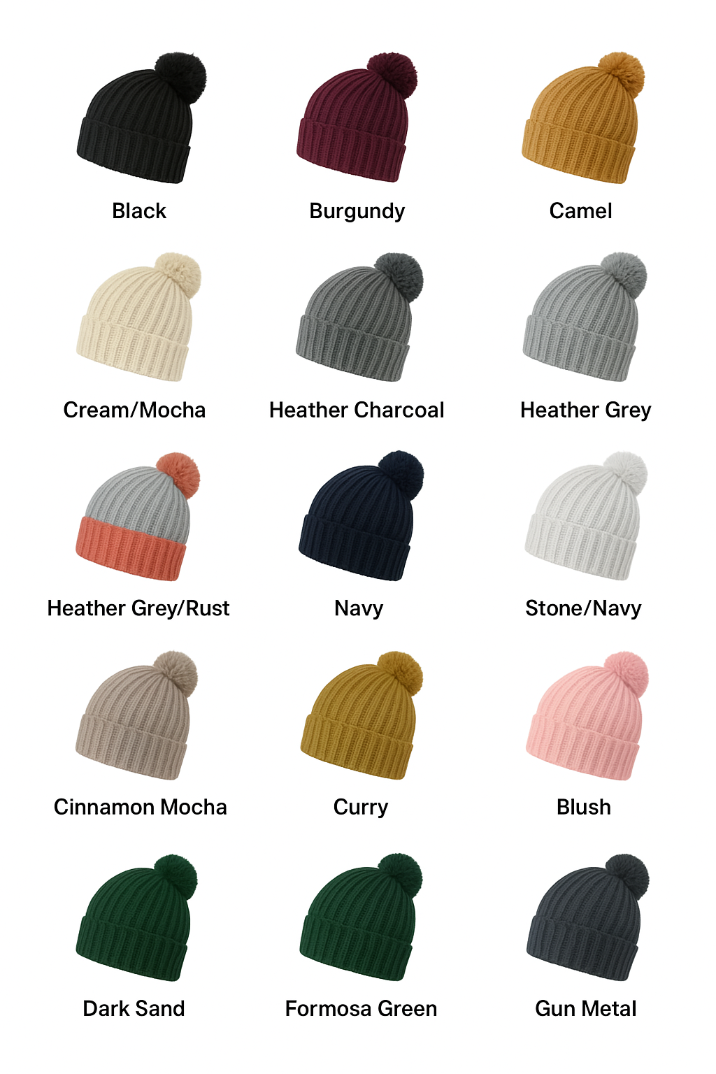 Embroidered Toboggan with Pom