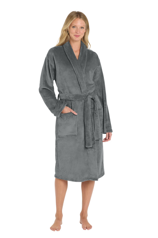 Plush Microfleece Shawl Collar Robe